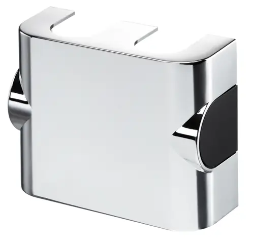 Oventrop Abdeckung in glanzendem Silber mit klaren Kanten und einem einheitlichen Design, geeignet zur Verwendung in Multiblock-Systemen.